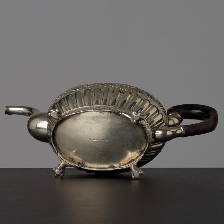 A Swedish late Empire tea pot by Erik Nordgren (Jönköping 1817-47).