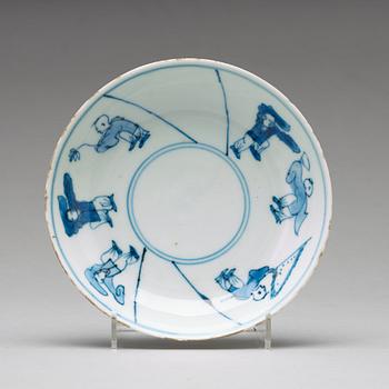 A set of nine blue and white dishes, Ming dynasty Tianqi/Chongzhen, 17th Century.