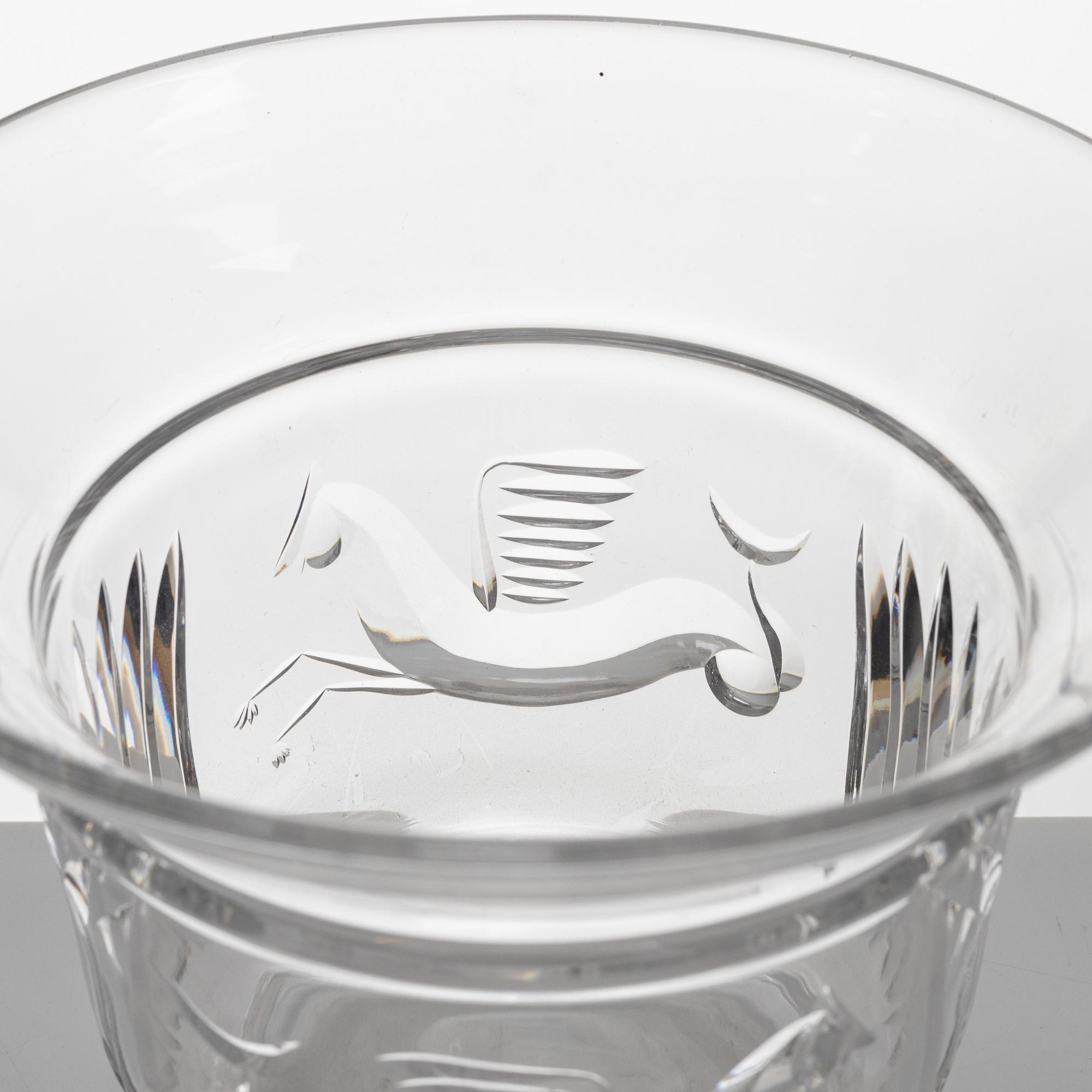 Ewald Dahlskog, a 'Sjöhästen' bowl, Kosta, 1926-29.