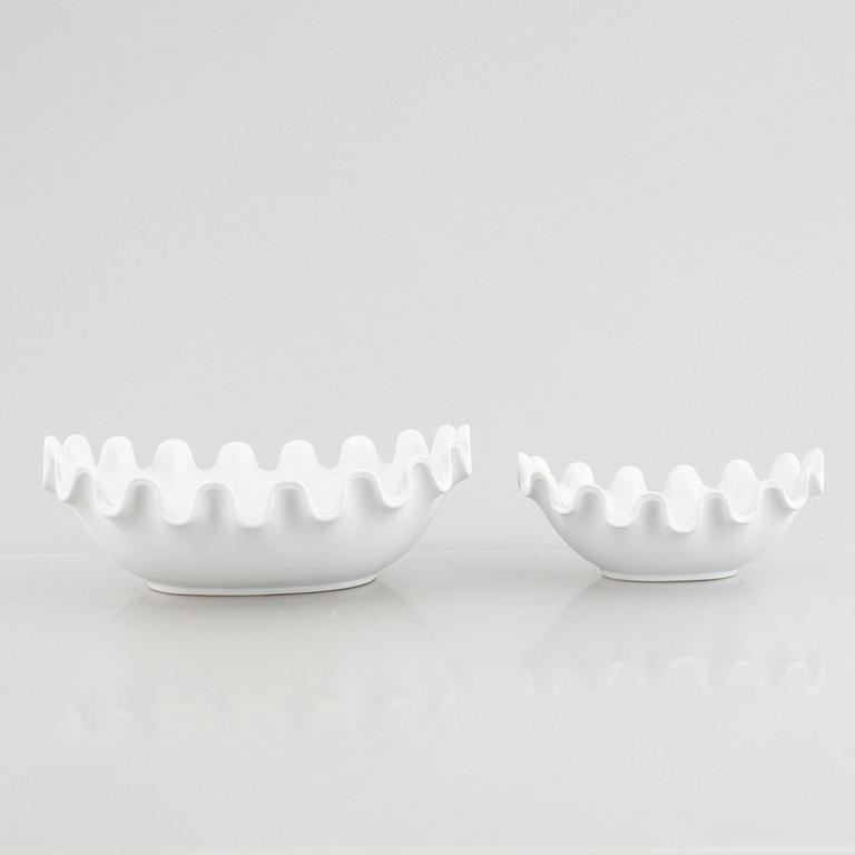 Wilhelm Kåge, skålar, 3 st samt vas, "Våga", Gustavsberg.