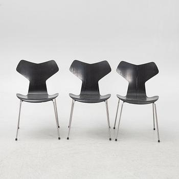 Arne Jacobsen, three "Grand Prix" chairs, Fritz Hansen, Denmark.