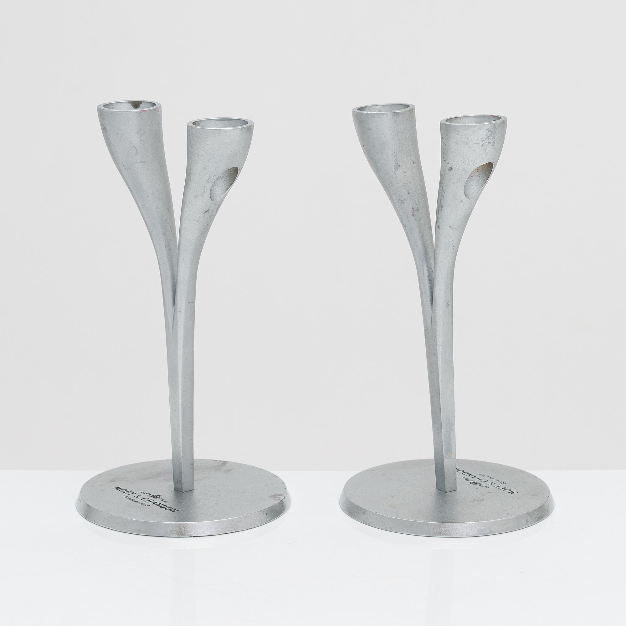 Philppe Di Méo, Candlesticks/ champagne glass holders, 4 pcs, Moët & Chandon.