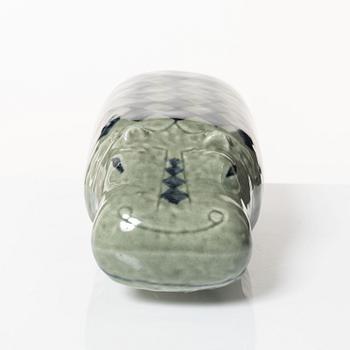 Lisa Larson, a stoneware figurine, 'Flodhäst' (Hippopotamus) from the series 'Stora zoo', Gustavsberg.