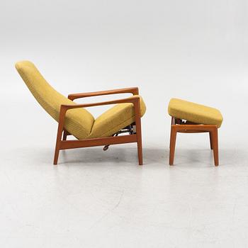 Folke Ohlsson, a 'Duxiesta' lounge chair and foot stool from Dux, 1960's.