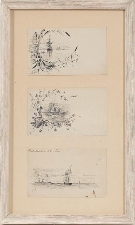 Anna Palm de Rosa, Drawings, 3 pieces.