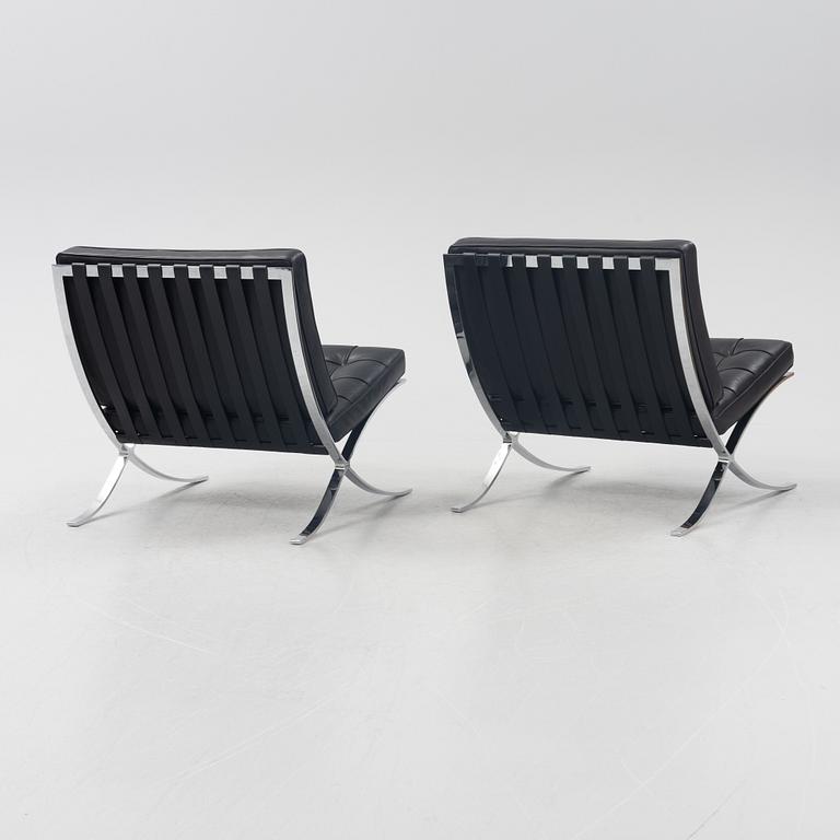 Ludwig Mies van der Rohe, a pair of 'Barcelona' lounge chairs, Knoll.