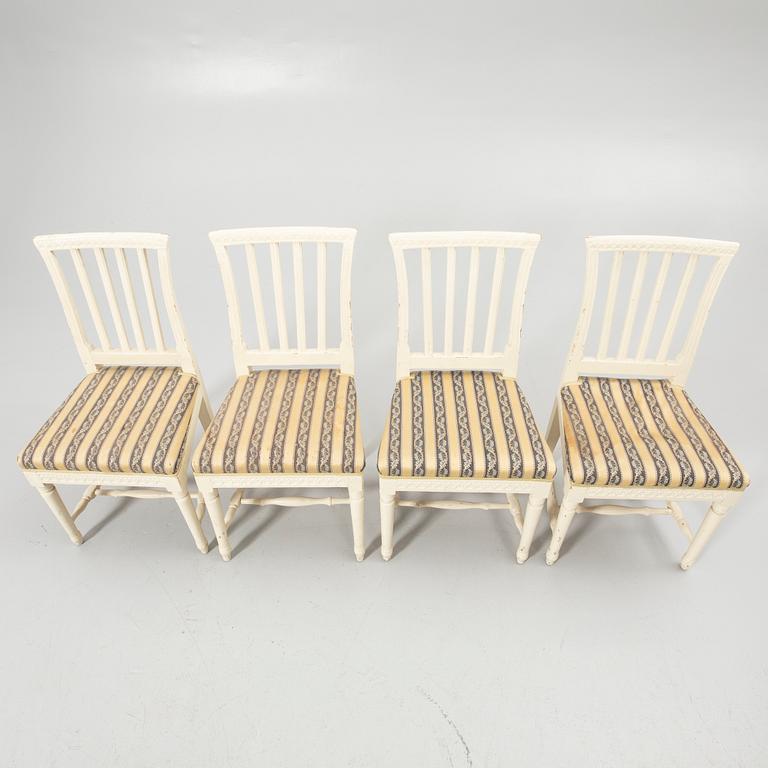 Four late Gustavian chairs, circa 1800.