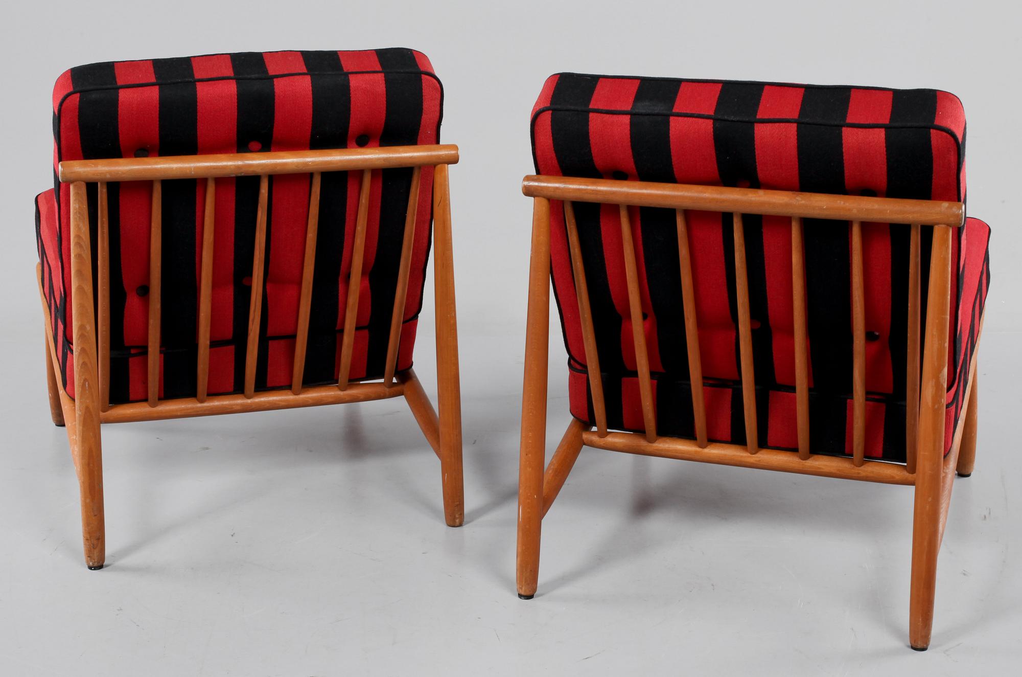 FÅTÖLJER, ett par, Alf Svensson, Dux, 1950-tal.