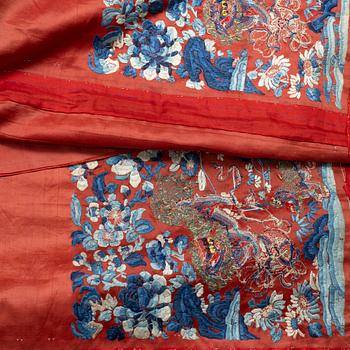 Kjol, broderat siden, Kina, Qingdynastin, 1800-tal.