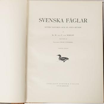 Bröderna von Wright, bokverk, 3 volymer, "Svenska fåglar", A. Börtzells tryckeri AB, Ivar Baarsen, Stockholm, 1924-1929.