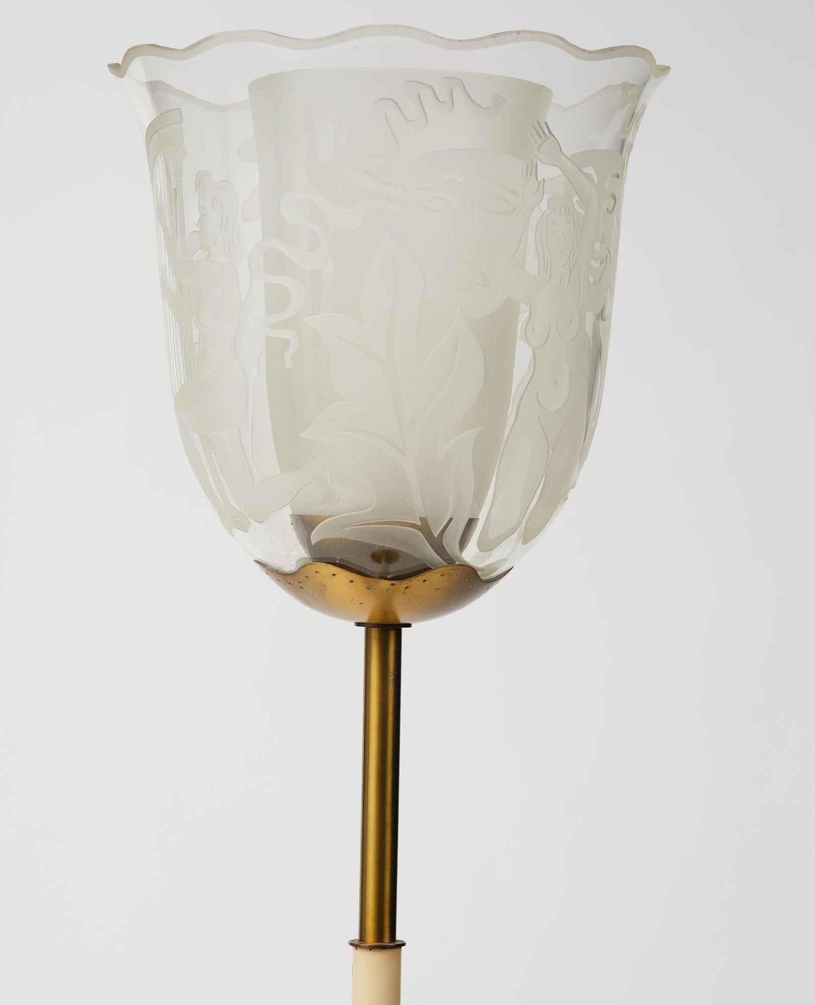 Bo Notini, a floor lamp, Glössner & Co, Stockholm, 1940s.