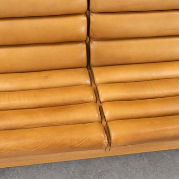 Karl Erik Ekselius, a leather upholstered sofa, JOC Möbler, Vetlanda, dated 1969.