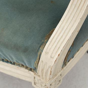 Karmstolar, ett par, Louis XVI, 1700-talets andra hälft.