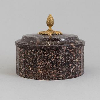 A Swedish Empire 19th century porphyry butter box.