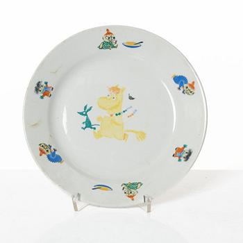 A Moomin porcelain plate, Arabia, Finland, late 1950s.