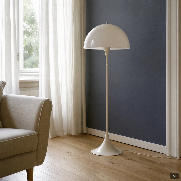Verner Panton, Floor lamp, "Panthella", Louis Poulsen, Denmark.