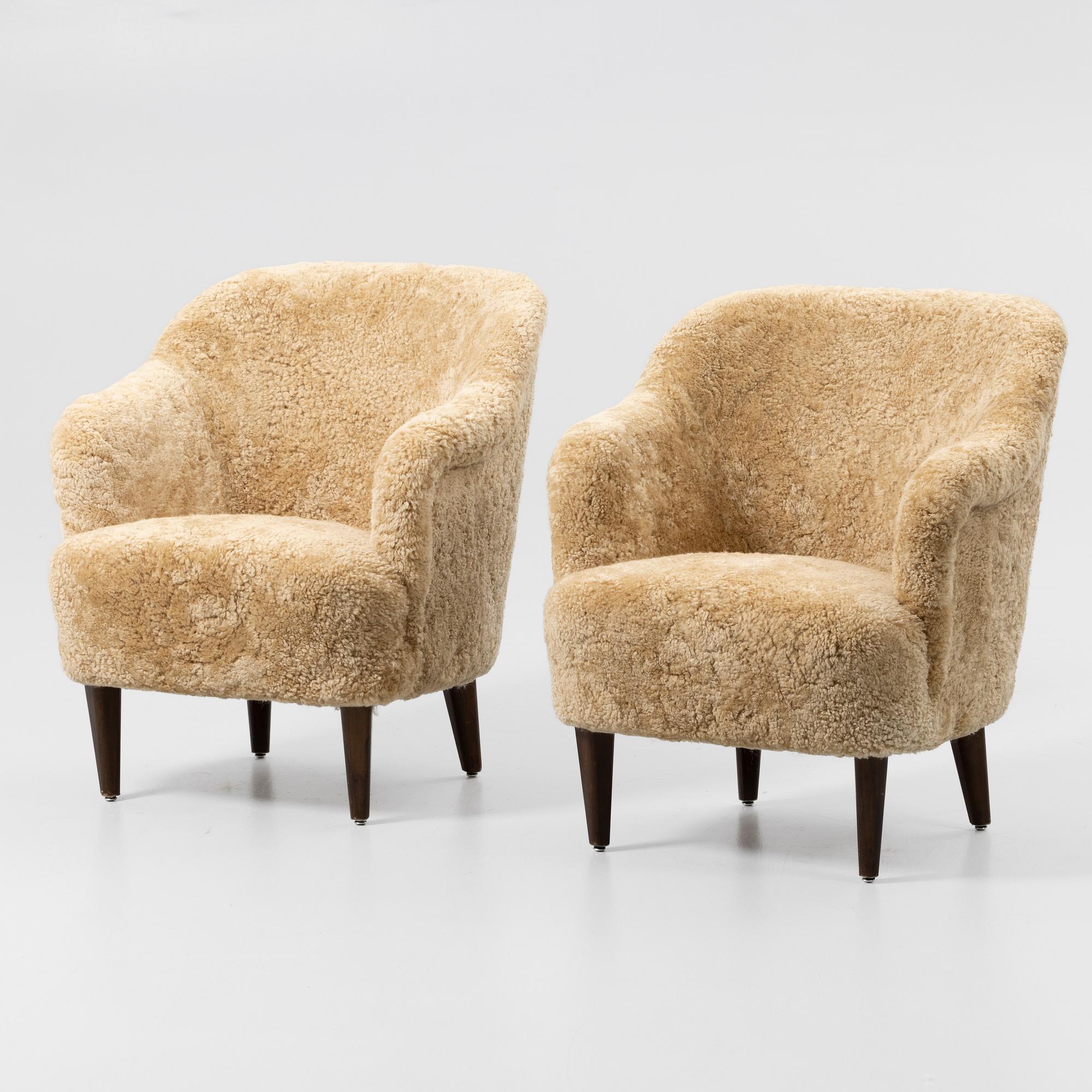 Armchairs, a pair, Swedish Modern, 1940s.
