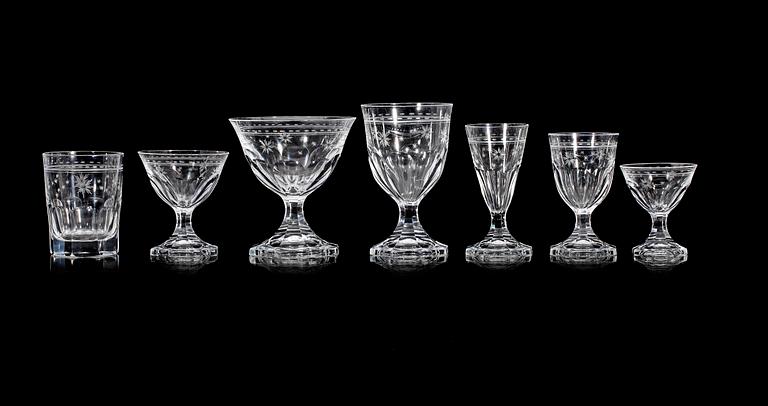 GLASSERVIS, 103 delar, helkristall, empirestil, Skruf, 1920-30-tal.