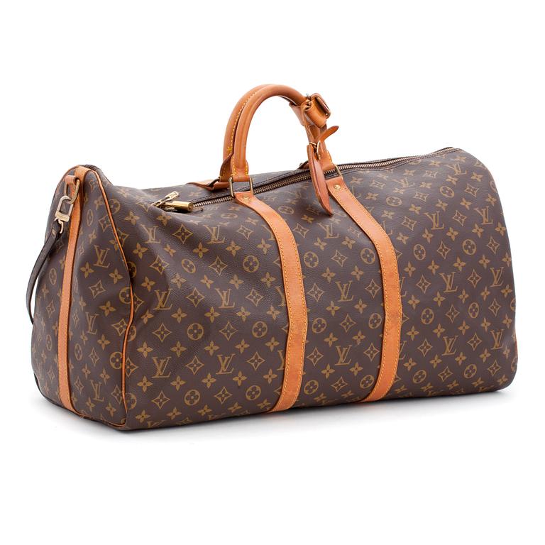 LOUIS VUITTON, a monogram canvas weekendbag, "Keepall Bandouliere 55".