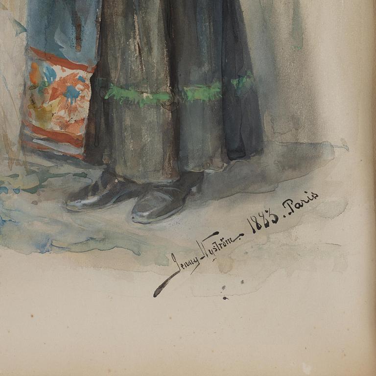 Jenny Nyström, Portrait of a young woman in half profile.