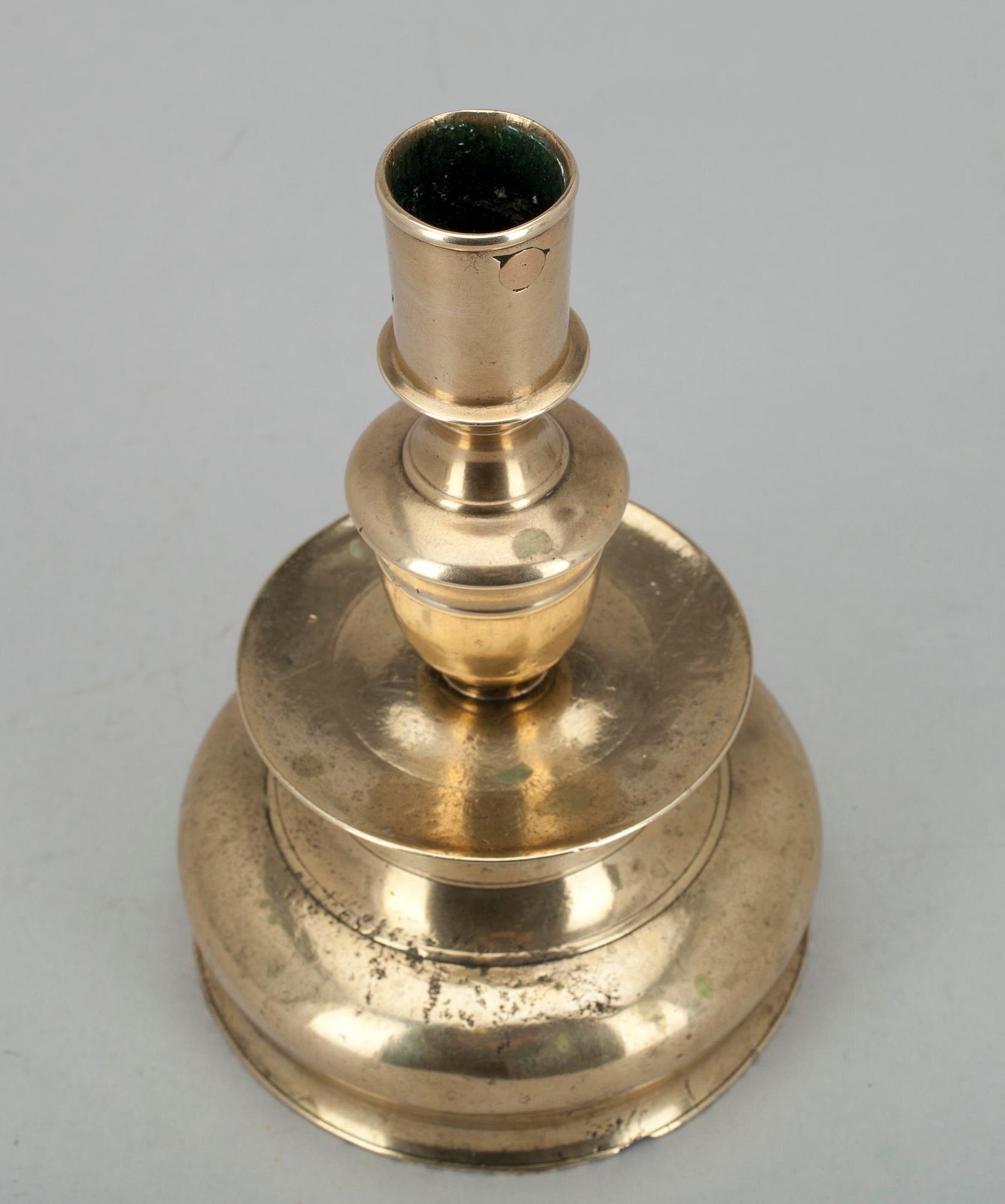 LJUSSTAKE, mässing, barock, trol. Sverige 1600-tal.