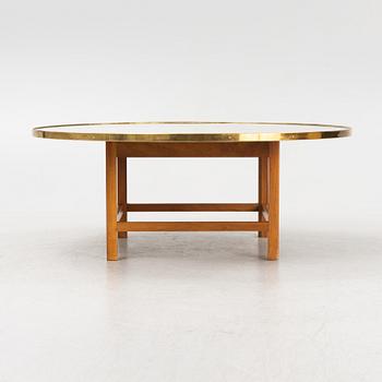 Josef Frank, a mahogany base table, map on the top, Svenskt Tenn, Sweden, model U601 (the top) & U491, 1960s-1970s.