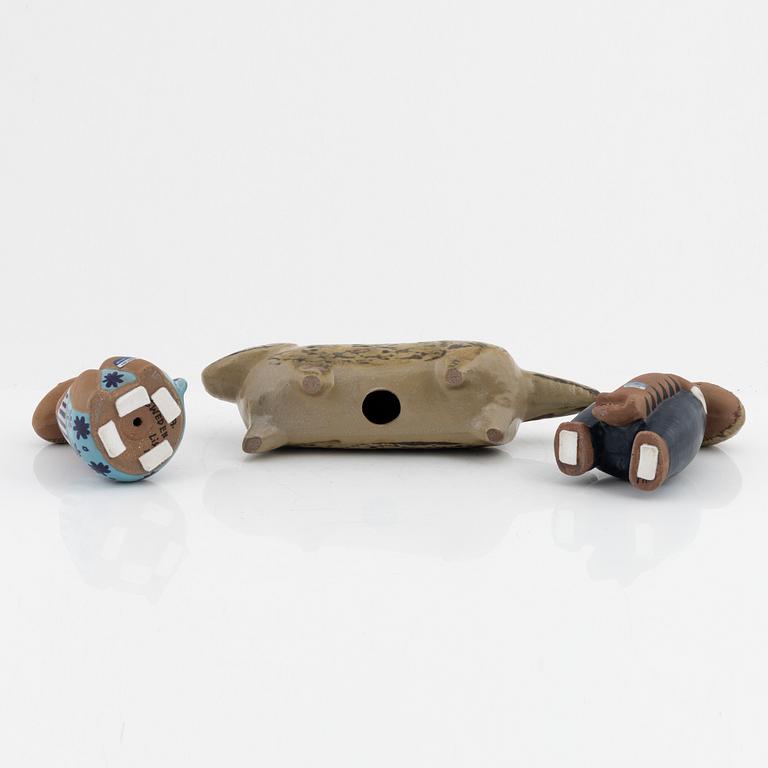 Lisa Larson, figuriner, 3 st, stengods, Gustavsberg.