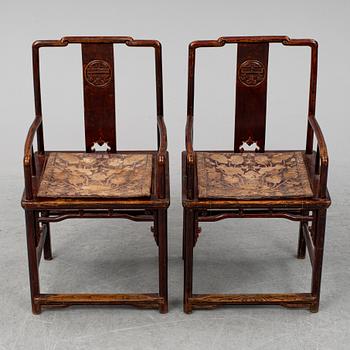 KARMSTOLAR, ett par, Sen Qingdynastin.