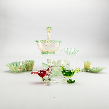 Samling glas, 6 st, Murano Venedig, 1900-talets mitt.