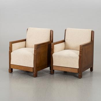 A pair of art deco armchairs, first half of 20th century,