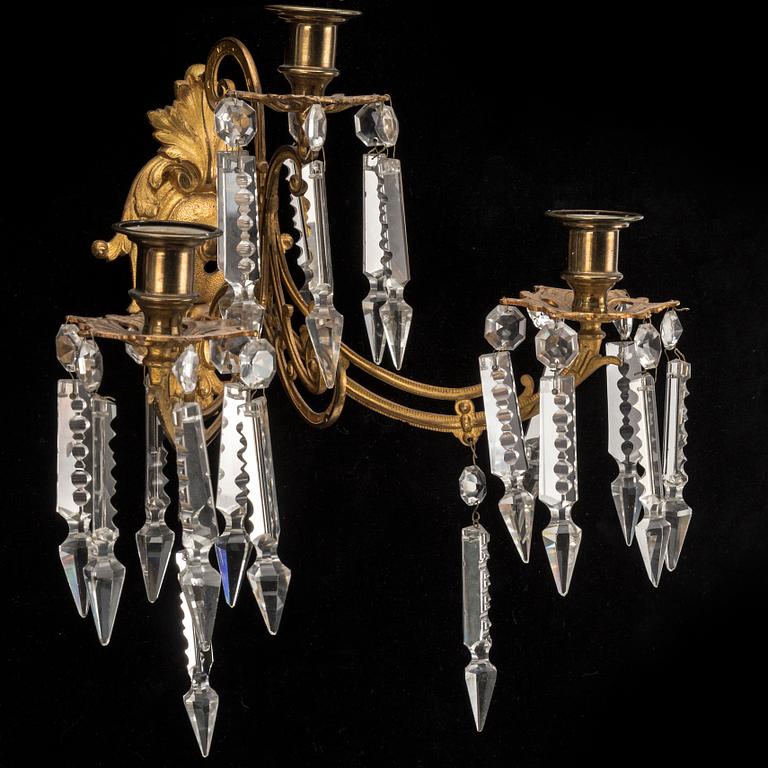 A pair of Victorian wall sconces, late 19th Century.