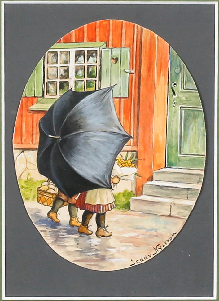 JENNY NYSTRÖM, gouache, signed.