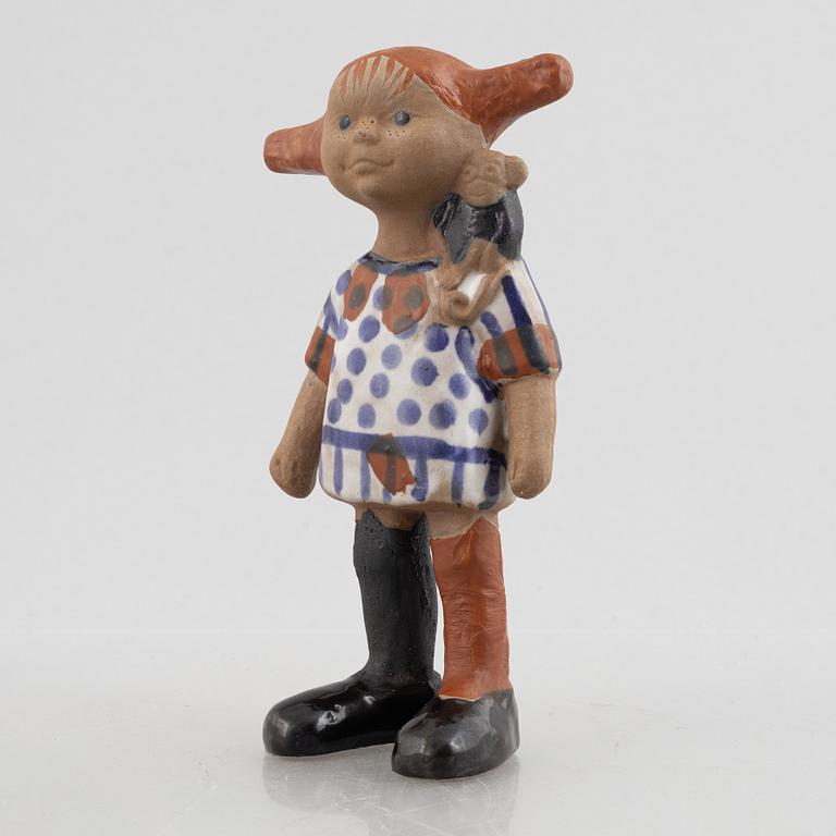 Lisa Larson, figurin, stengods, "Pippi Långstrump", Gustavsberg, 1969-71.