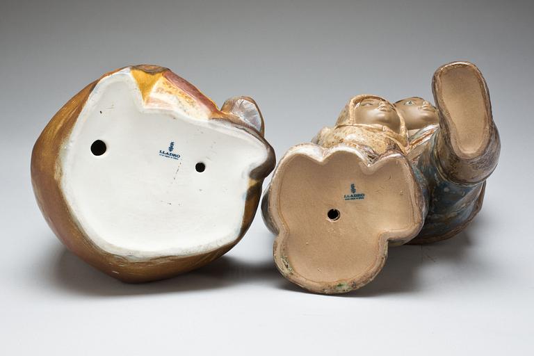 FIGURINER, 2 st, stengods, Lladro.