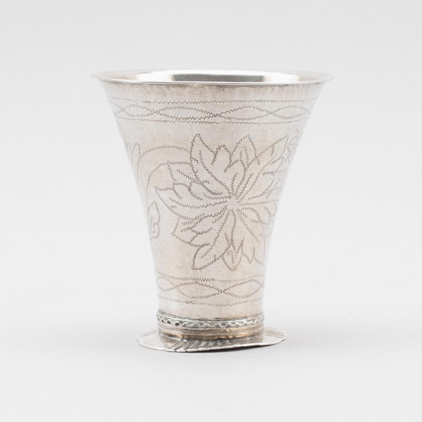 BÄGARE, silver, Johan Leffler, Falun 1762. Vikt ca 44 gram.