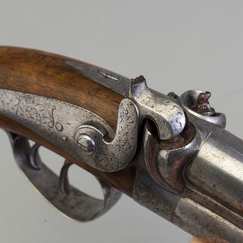 PERCUSSION LOCK PISTOL, Liege, Belgium, mid 19th century.