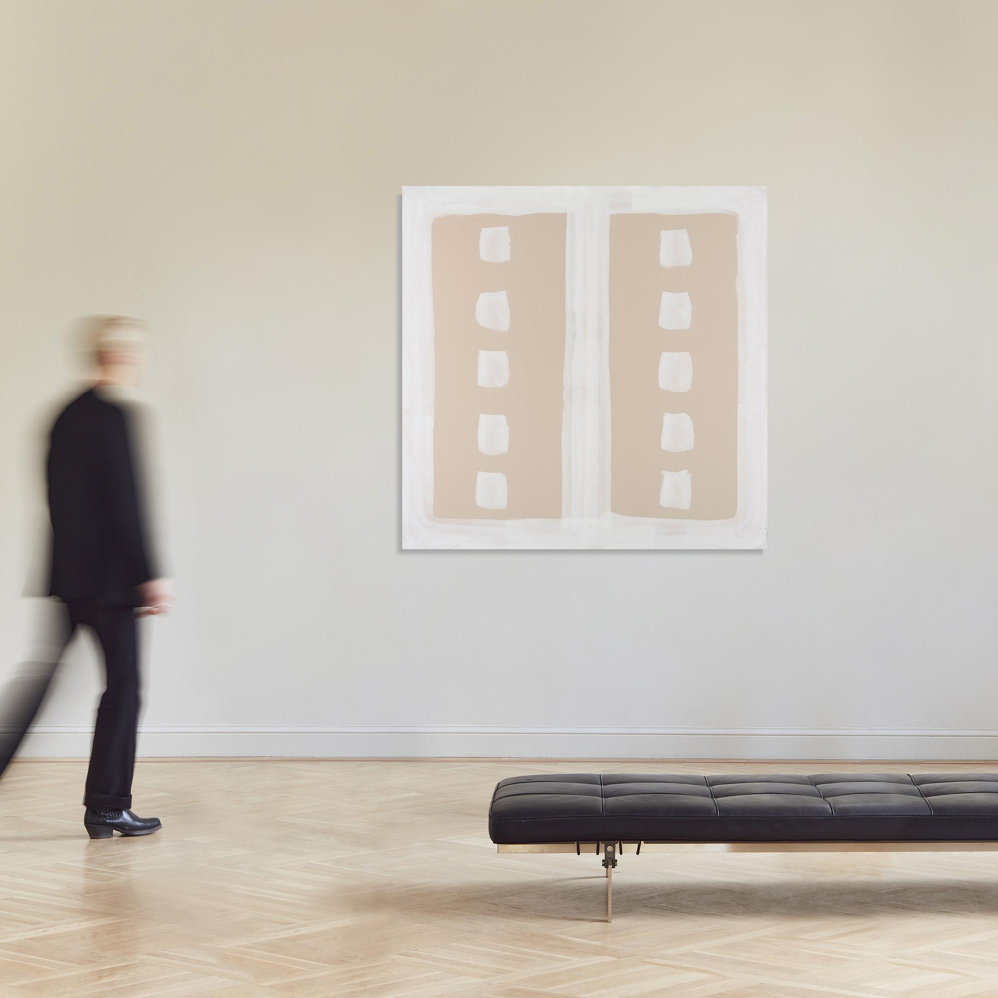 Clay Ketter, "White over grey wall painting".