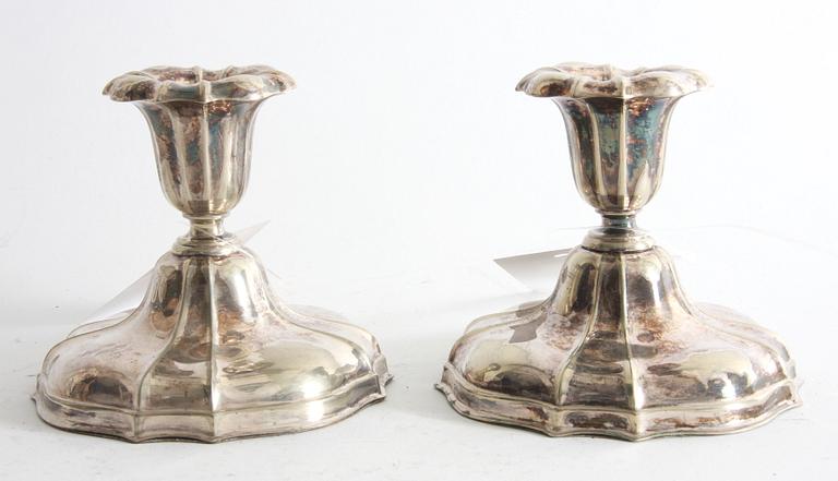 LJUSSTAKAR, ett par, nysilver.