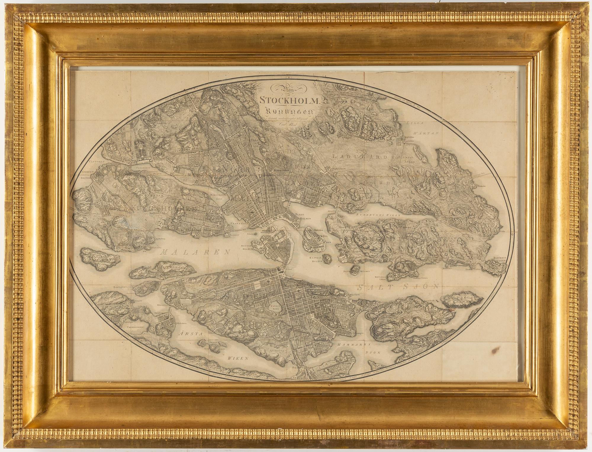 MAP/ENGRAVING, by Carl Akrell, 19th Century.