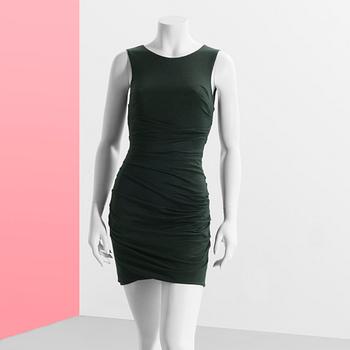 DOLCE & GABBANA, a darkgreen wool dress, size 38.