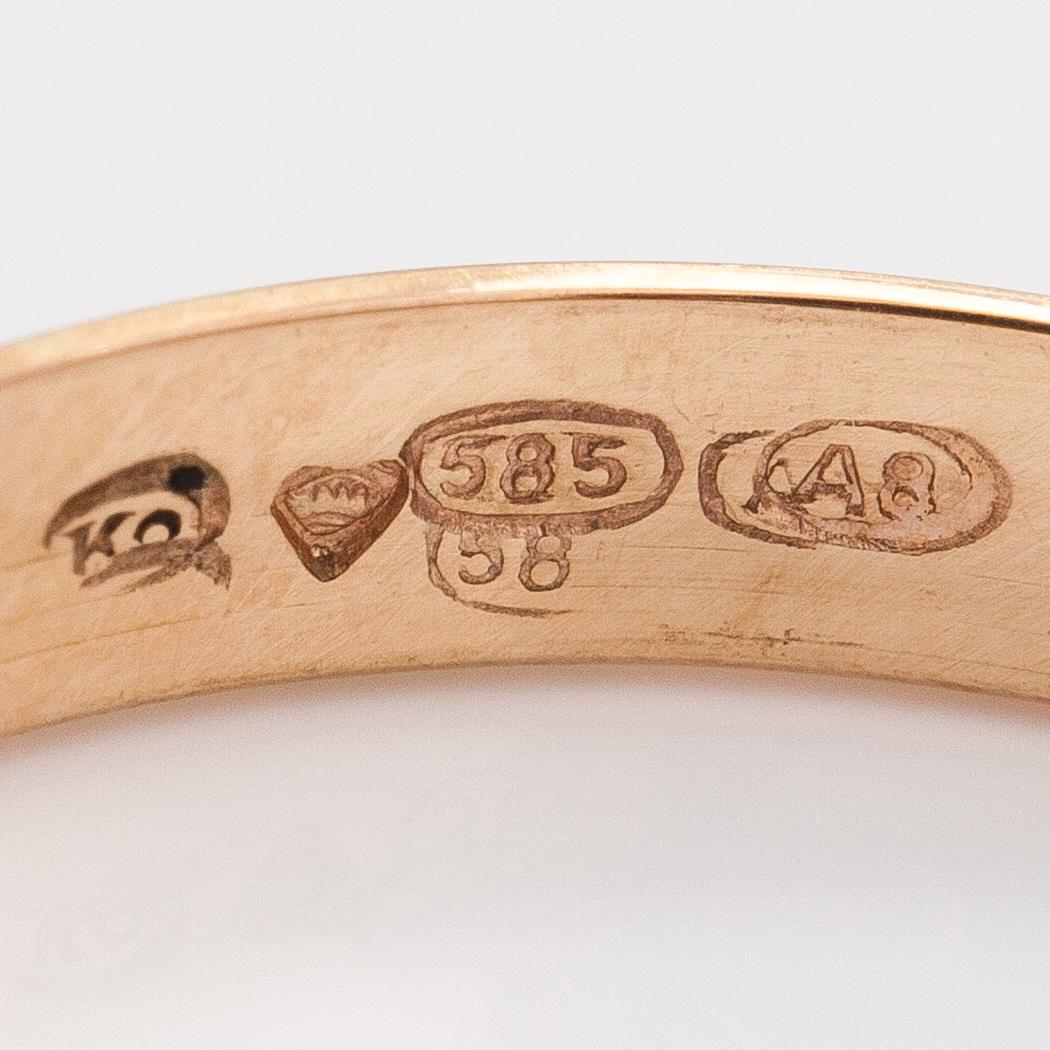 Sormuskia, 2 kpl, 14K kultaa. Kulta-Kontu, Helsinki 1977-78.