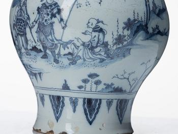 A Dutch faince jar, late 17th Century.
