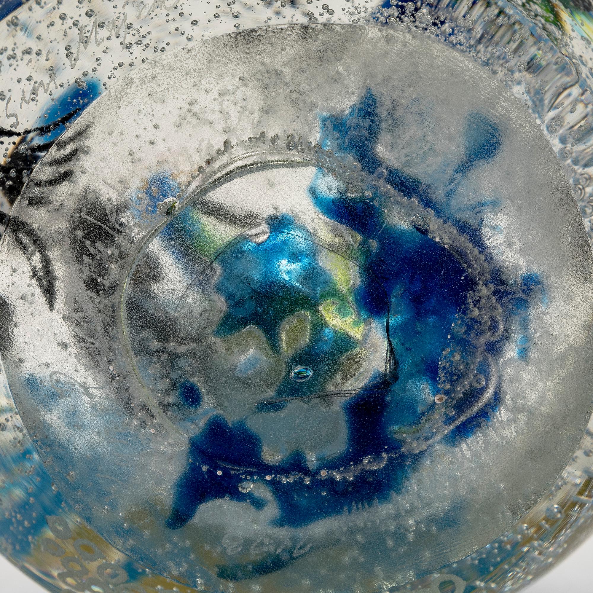 Sini Majuri, unique, glass sculpture "When the Northern Lights Were Visible During the Day" signed 2023.