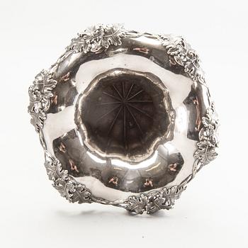 A silver wine cooler/vase by Gustaf Möllenborg, Stockholm 1869.