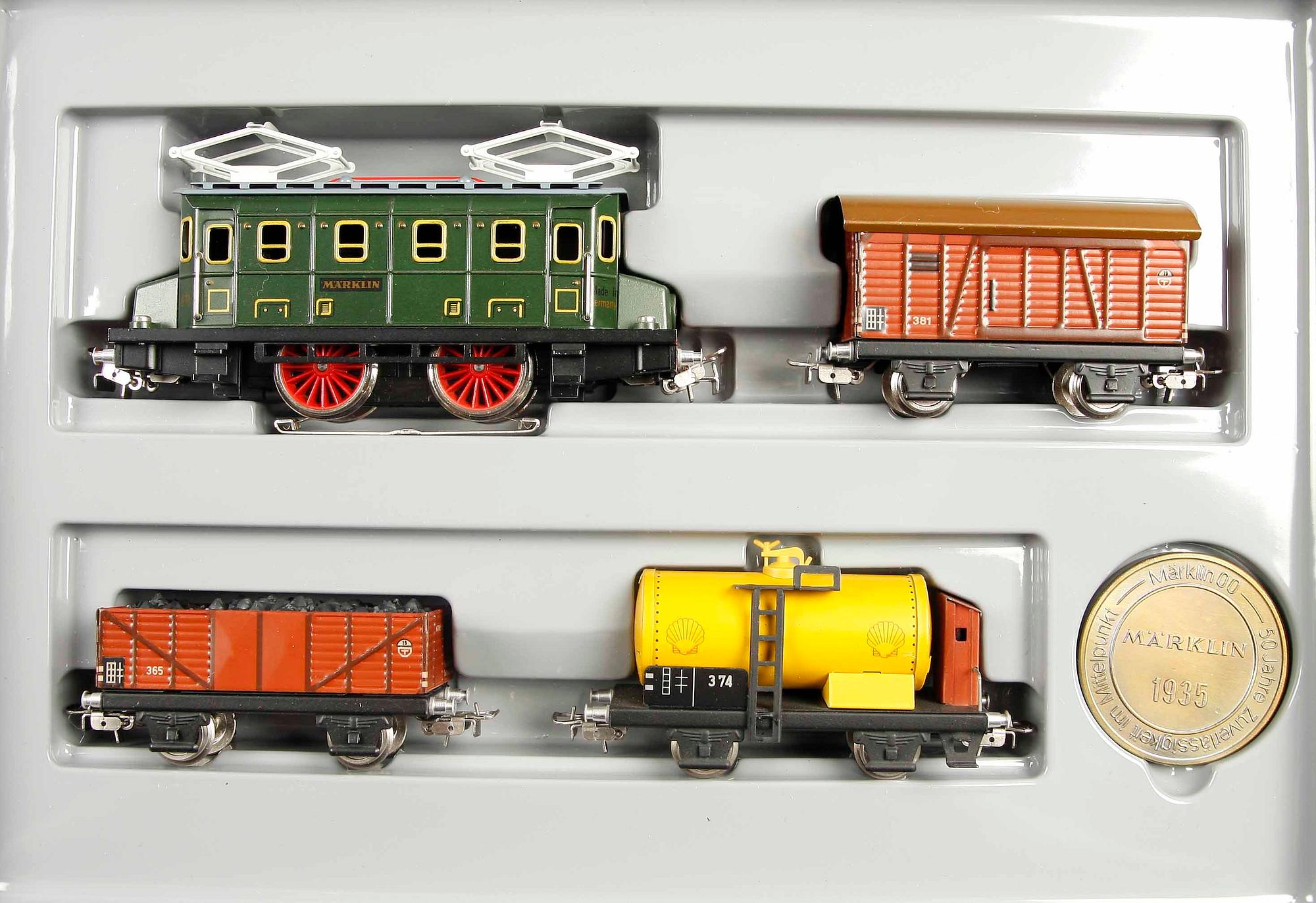 TÅGSET, 2 st, Märklin "50 Jahre", jubileumsmodeller, H0.