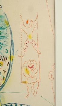 MARC CHAGALL, litografi. Ur mappen "Le Cirque" 1967.