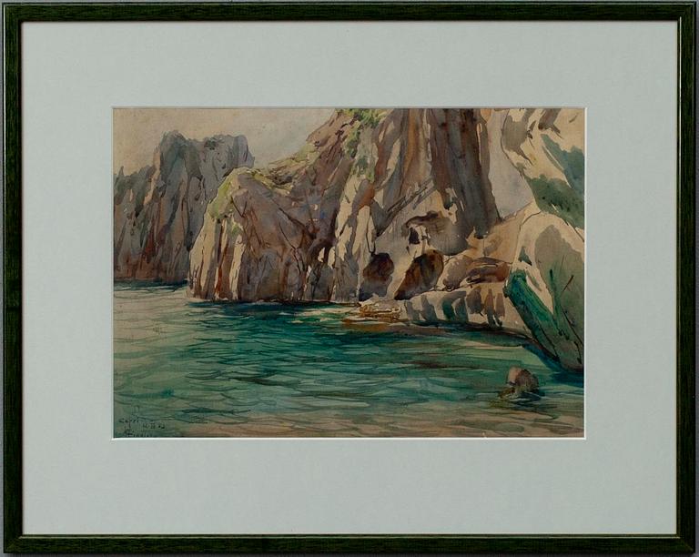 OKÄND KONSTNÄR, akvarell, sign. och dat. Capri, 12.III 03.