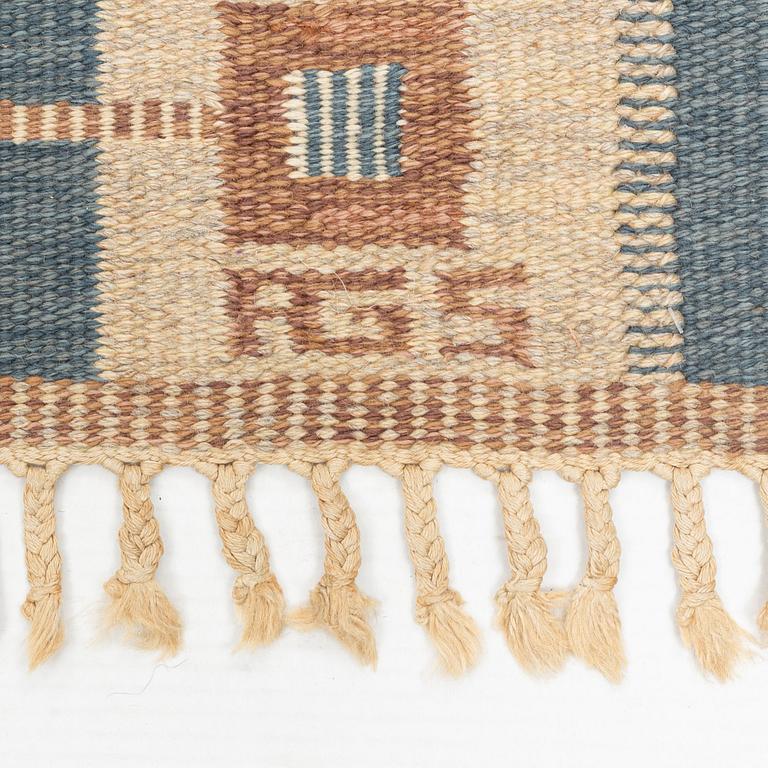 Anna-Greta Sjöqvist, Anna-Greta Sjöqvist, a carpet, flat weave, ca 226 x 146,5 cm, signed AGS.