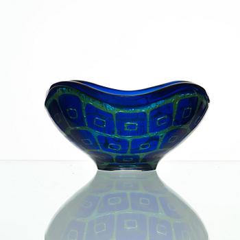 Sven Palmqvist, a 'ravenna' glass bowl, Orrefors 1970.