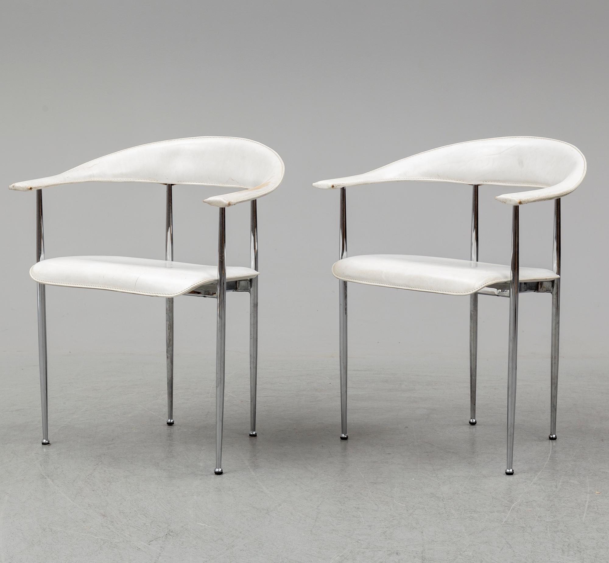 VEGNI & GUALTIEROTTI, eight 'P40' chairs from Fasem, Italy.